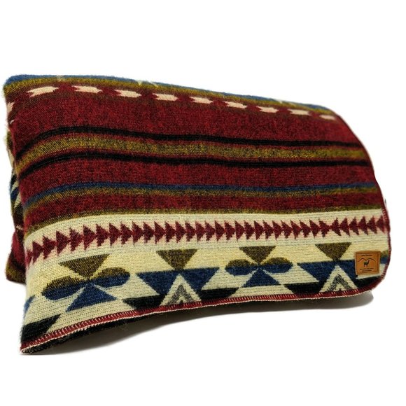 Alpaca Queen Size Blanket, Red Lush Geometrical Throw, Native Design Camping Bla - Picture 10 of 10